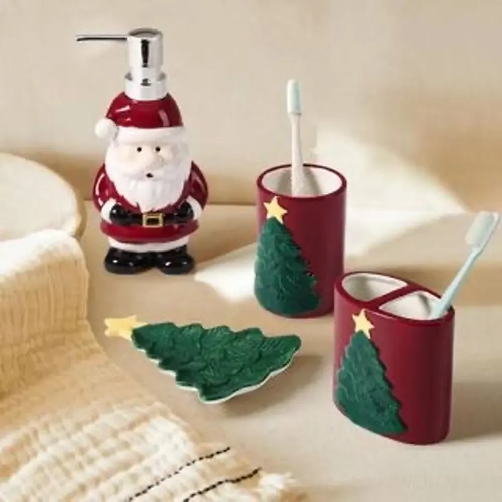 Merry Christmas 4-Piece Bath Accessory Set